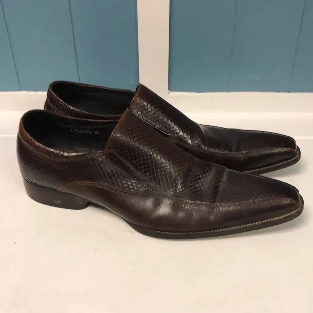 Stagecoach brown‎ leather mens shoes 41 size 11 faux snakeskin